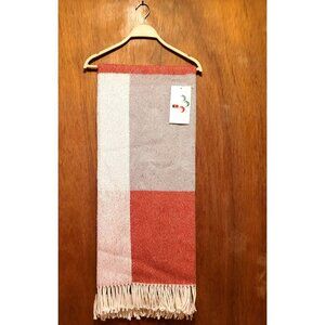 Texteis Penedo Throw Blanket Gray Red White 50"x70" Portugal 50% Cotton Acrylic